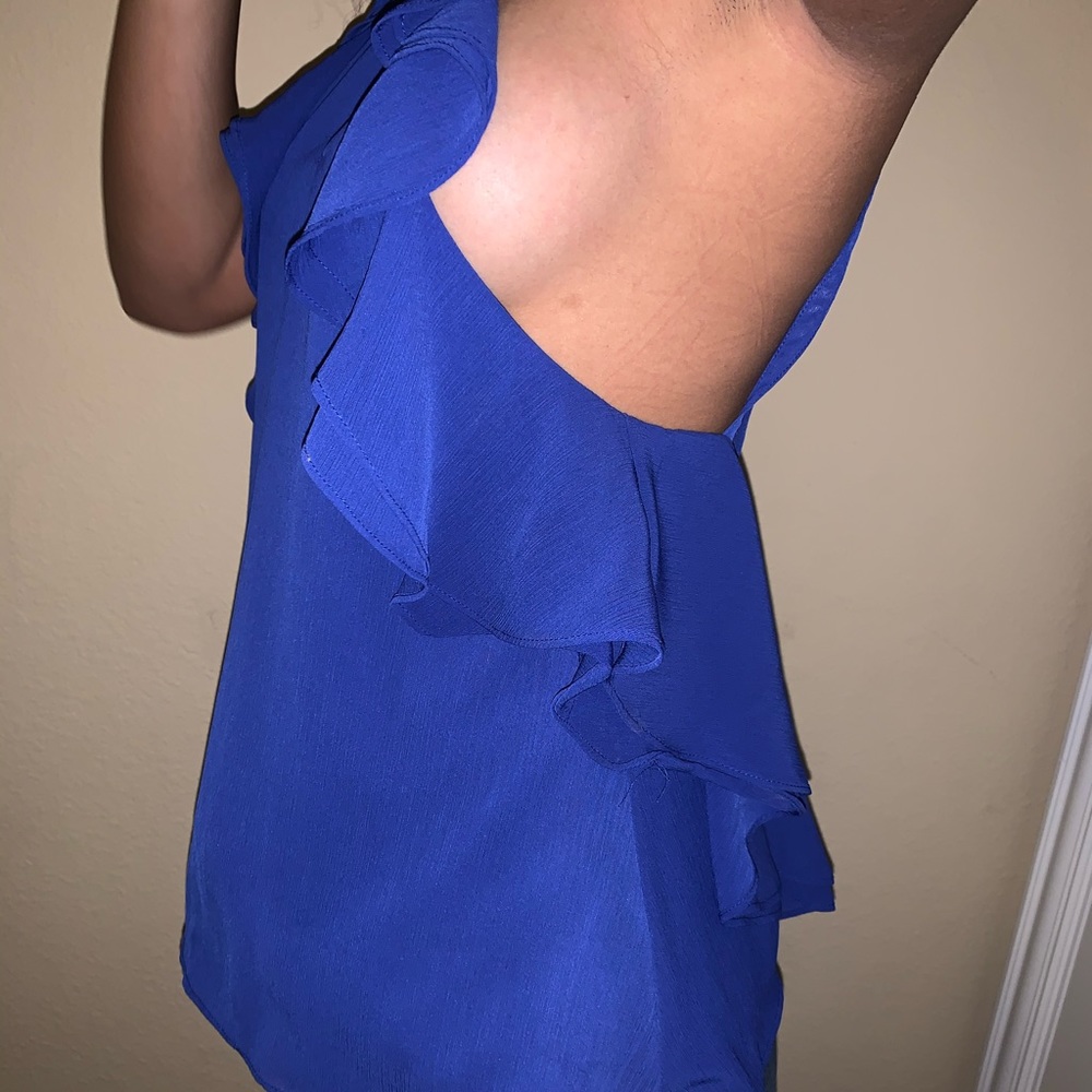 Blue Ruffle Shirt